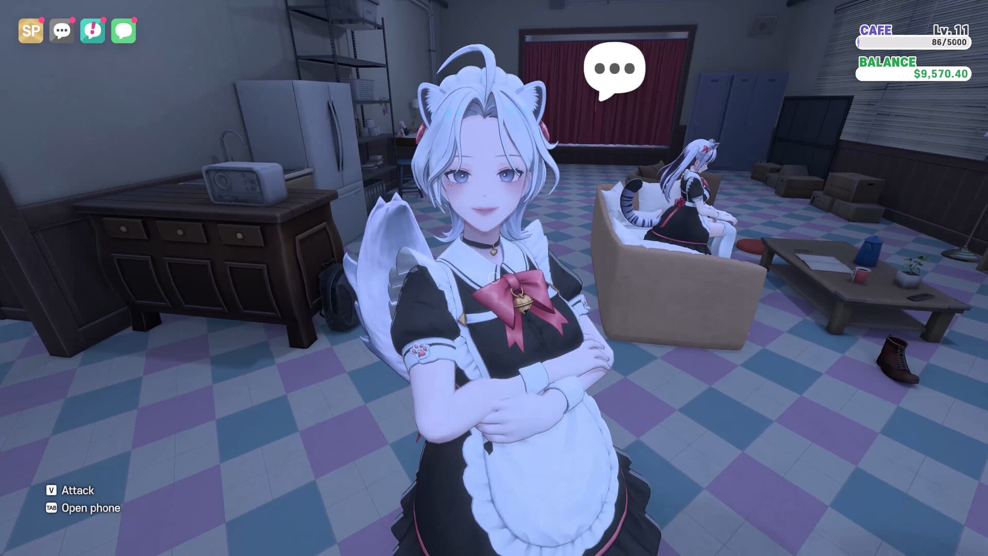 Maid interaction in official gameplay screenshot